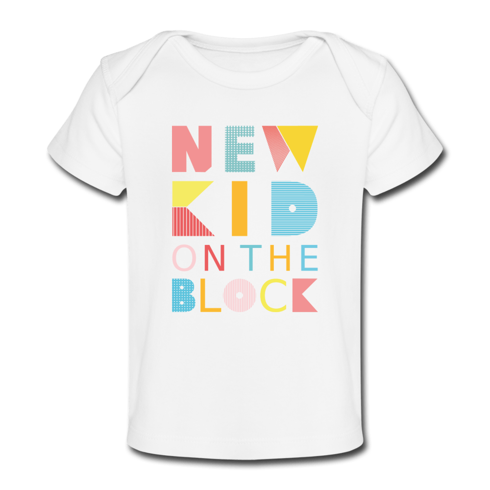 SPOD Økologisk T-shirt til baby hvid / 56 (0-1 md.) New Kid on the Block - Økologisk T-shirt til baby