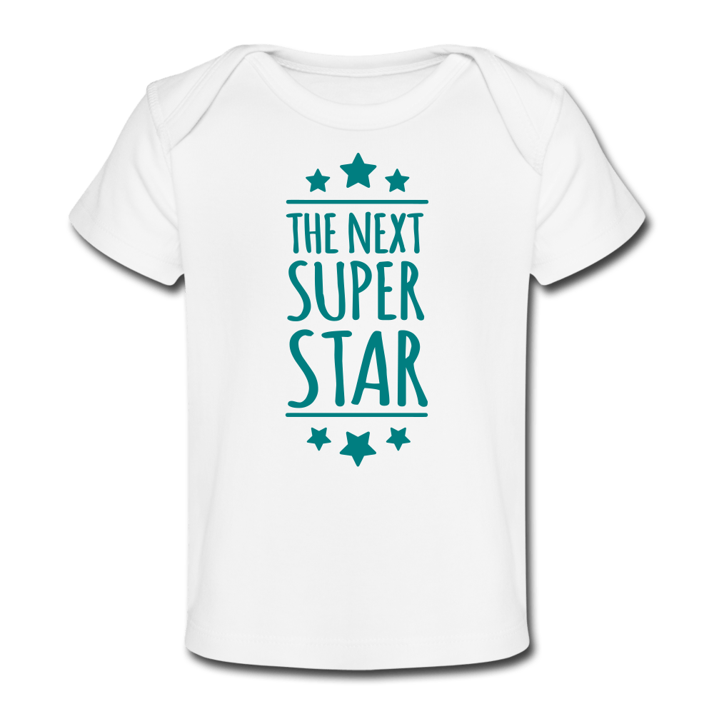 SPOD Økologisk T-shirt til baby hvid / 56 (0-1 md.) Super Star - Økologisk Baby T-Shirt