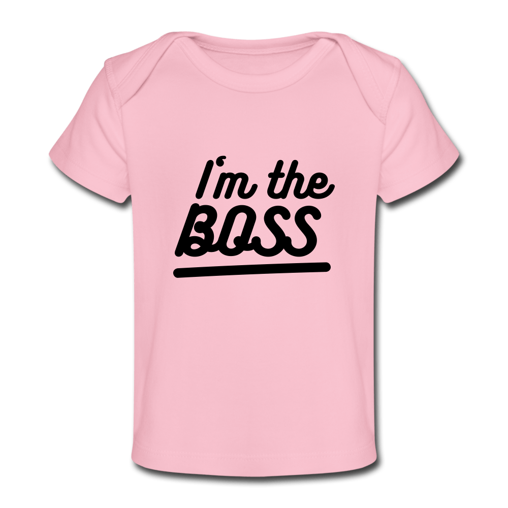SPOD Økologisk T-shirt til baby lyserød / 56 (0-1 md.) I´m The Boss - Økologisk Baby T-Shirt