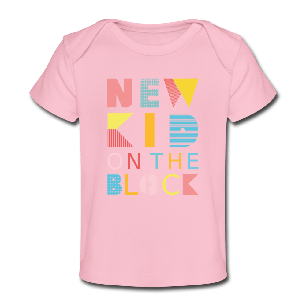 SPOD Økologisk T-shirt til baby lyserød / 56 (0-1 md.) New Kid on the Block - Økologisk T-shirt til baby