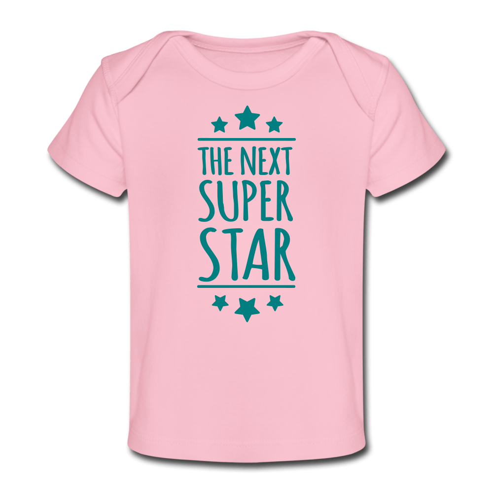 SPOD Økologisk T-shirt til baby lyserød / 56 (0-1 md.) Super Star - Økologisk Baby T-Shirt