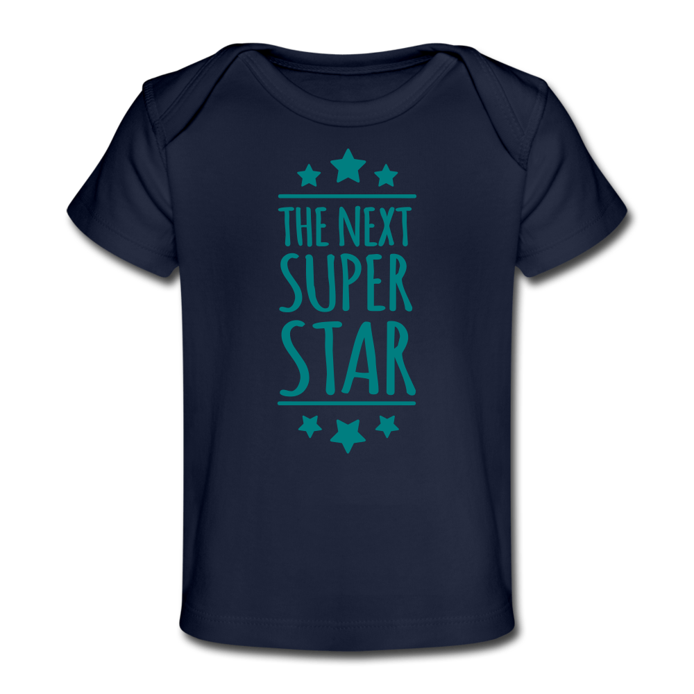 SPOD Økologisk T-shirt til baby mørk marineblå / 56 (0-1 md.) Super Star - Økologisk Baby T-Shirt