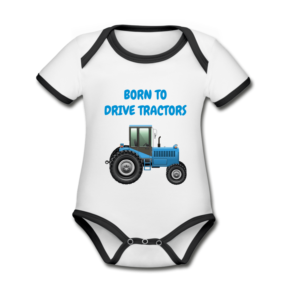 SPOD Organic Baby Contrasting Bodysuit | Spreadshirt 1268 50/56 (0-1m) Traktor - Kortærmet Økologisk Babybody
