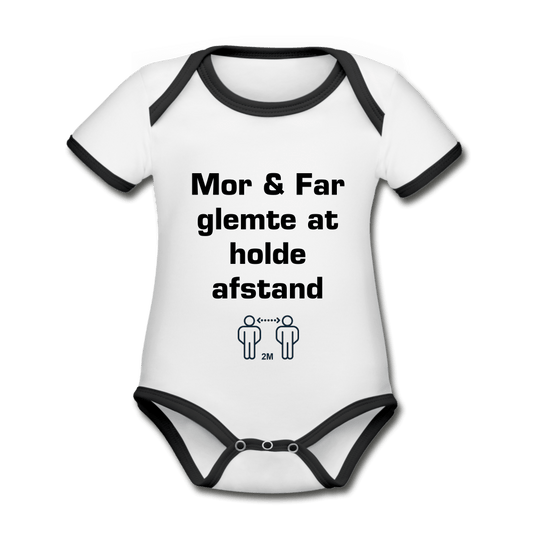 SPOD Organic Baby Contrasting Bodysuit | Spreadshirt 1268 white/black / 50/56 (0-1m) Mor & Far - Kortærmet økologisk babybody
