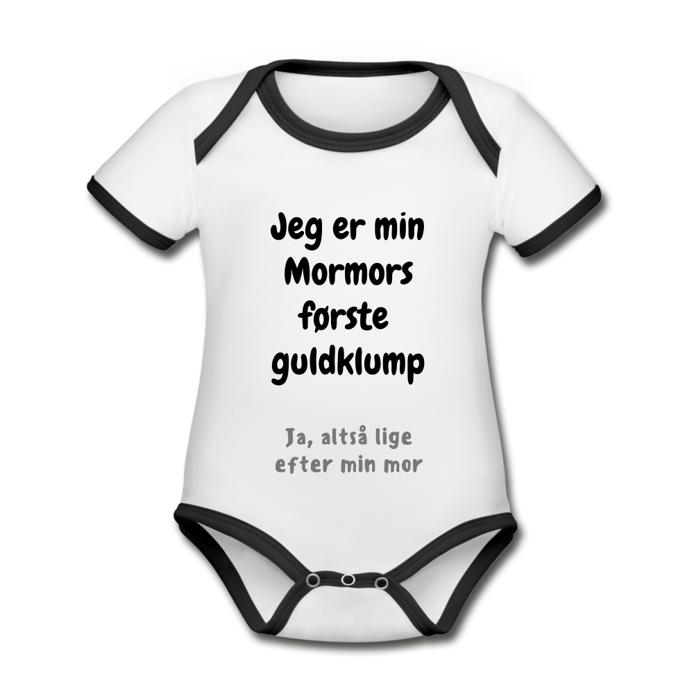 SPOD Organic Baby Contrasting Bodysuit | Spreadshirt 1268 white/black / 50/56 (0-1m) Mormors Guldklump - Kortærmet økologisk babybody