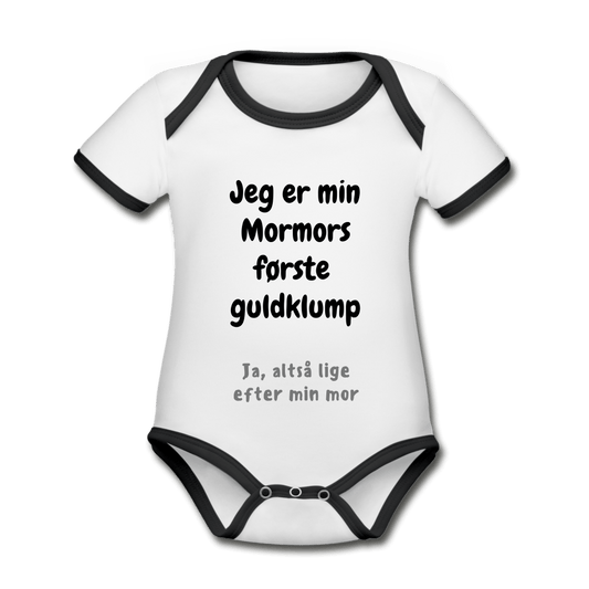 SPOD Organic Baby Contrasting Bodysuit | Spreadshirt 1268 white/black / 50/56 (0-1m) Mormors Guldklump - Kortærmet økologisk babybody
