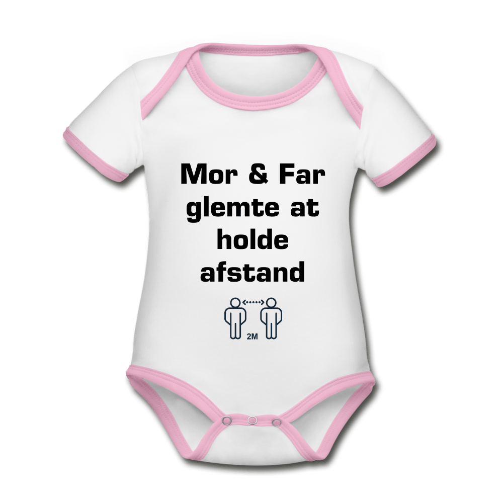SPOD Organic Baby Contrasting Bodysuit | Spreadshirt 1268 white/rose / 50/56 (0-1m) Mor & Far - Kortærmet økologisk babybody