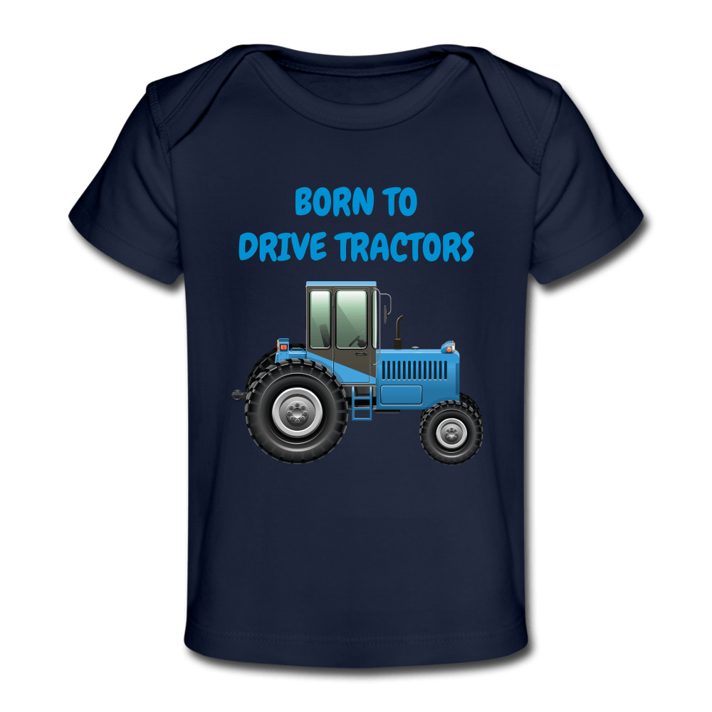 SPOD Organic Baby T-Shirt | Spreadshirt 1433 dark navy / 50/56 (0-1m) Traktor T-shirt til baby - Økologisk