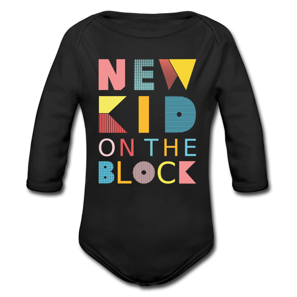 SPOD Organic Longsleeve Baby Bodysuit | Spreadshirt black / 50/56 (0-1m) New Kid on the Block - Langærmet Babybody, Øko