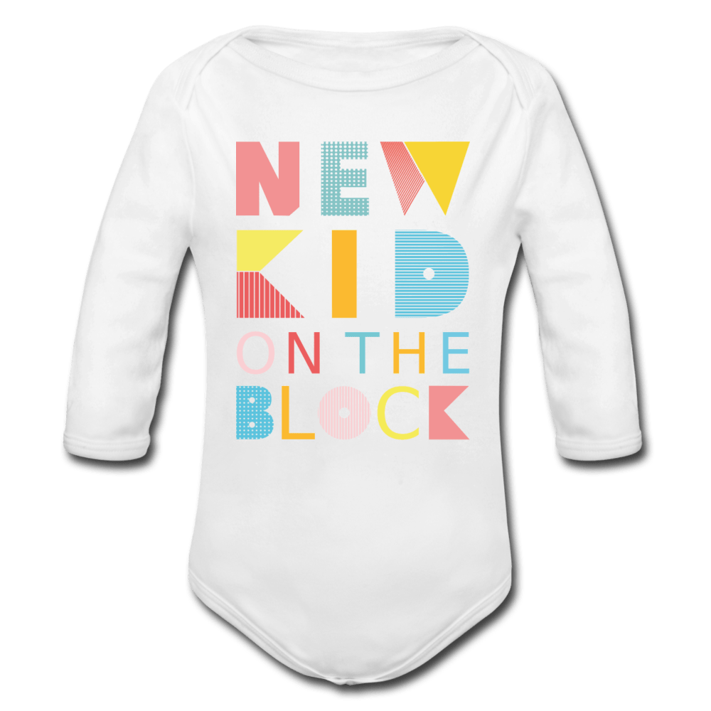SPOD Organic Longsleeve Baby Bodysuit | Spreadshirt white / 50/56 (0-1m) New Kid on the Block - Langærmet Babybody, Øko