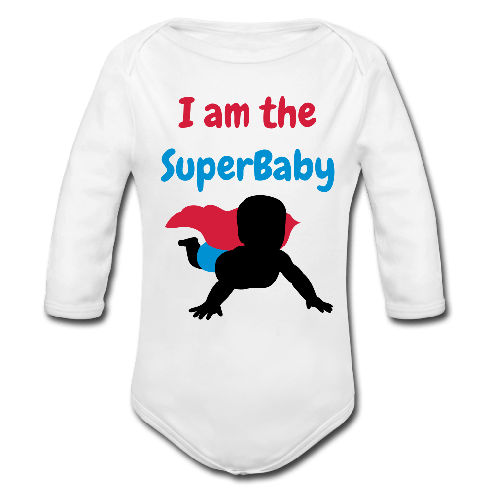 SPOD Organic Longsleeve Baby Bodysuit | Spreadshirt white / 50/56 (0-1m) SuperBaby - Langærmet Babybody, Øko