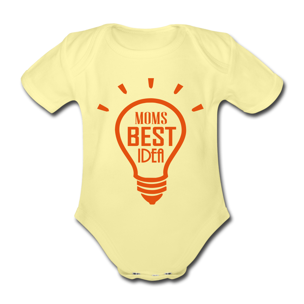 SPOD Organic Short-sleeved Baby Bodysuit | Spreadshirt 560 washed yellow / 50/56 (0-1m) Moms Best Idea - Kortærmet Babybody, Øko