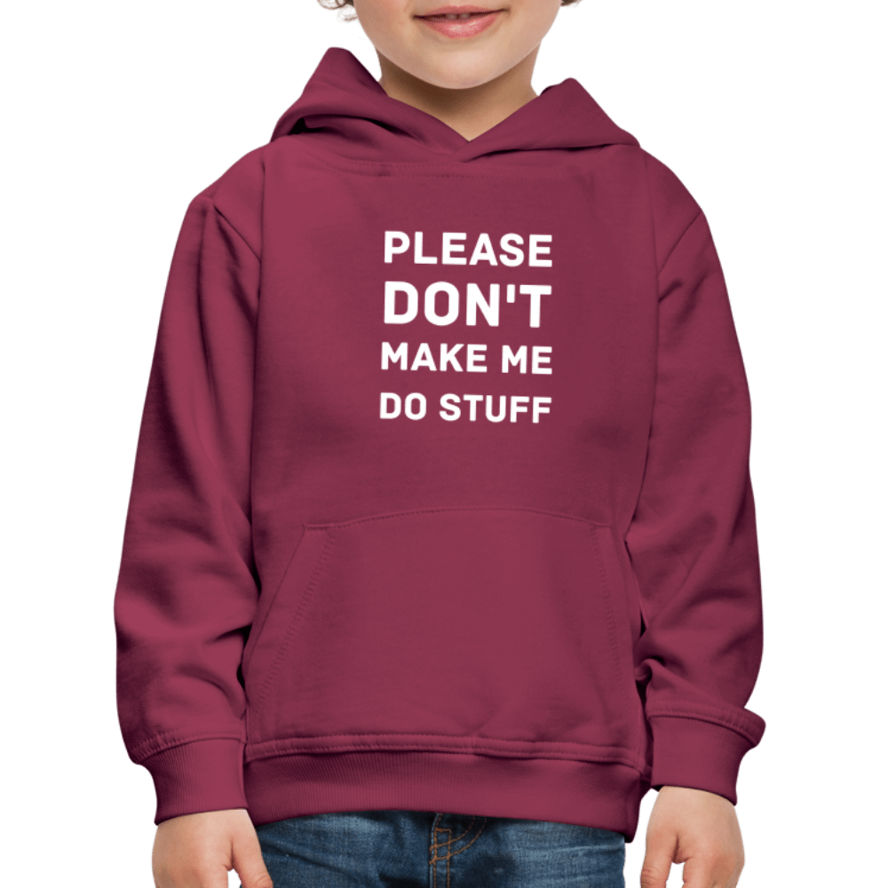 SPOD Premium hættetrøje til børn bordeaux / 98/104 (3-4 år) Please Don't - Børn & Teen Hoodie
