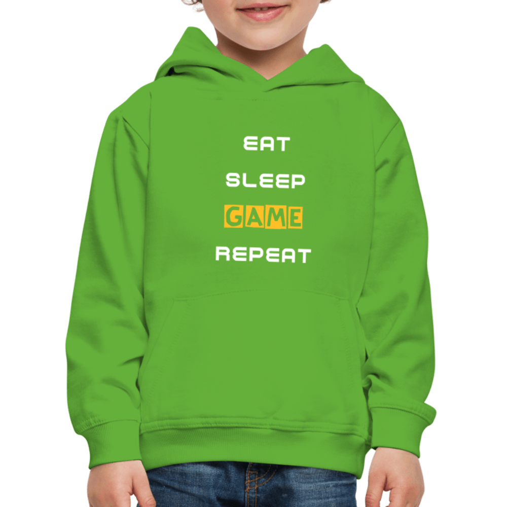 SPOD Premium hættetrøje til børn Eat, Sleep, Game, Repeat - Hoodie