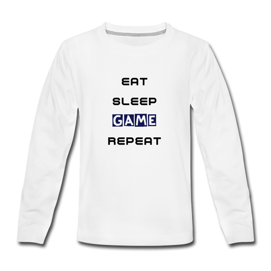 SPOD Premium trøje med lange ærmer 146/152 (10 år) Eat, Sleep, Game, Repeat - Langærmet Trøje