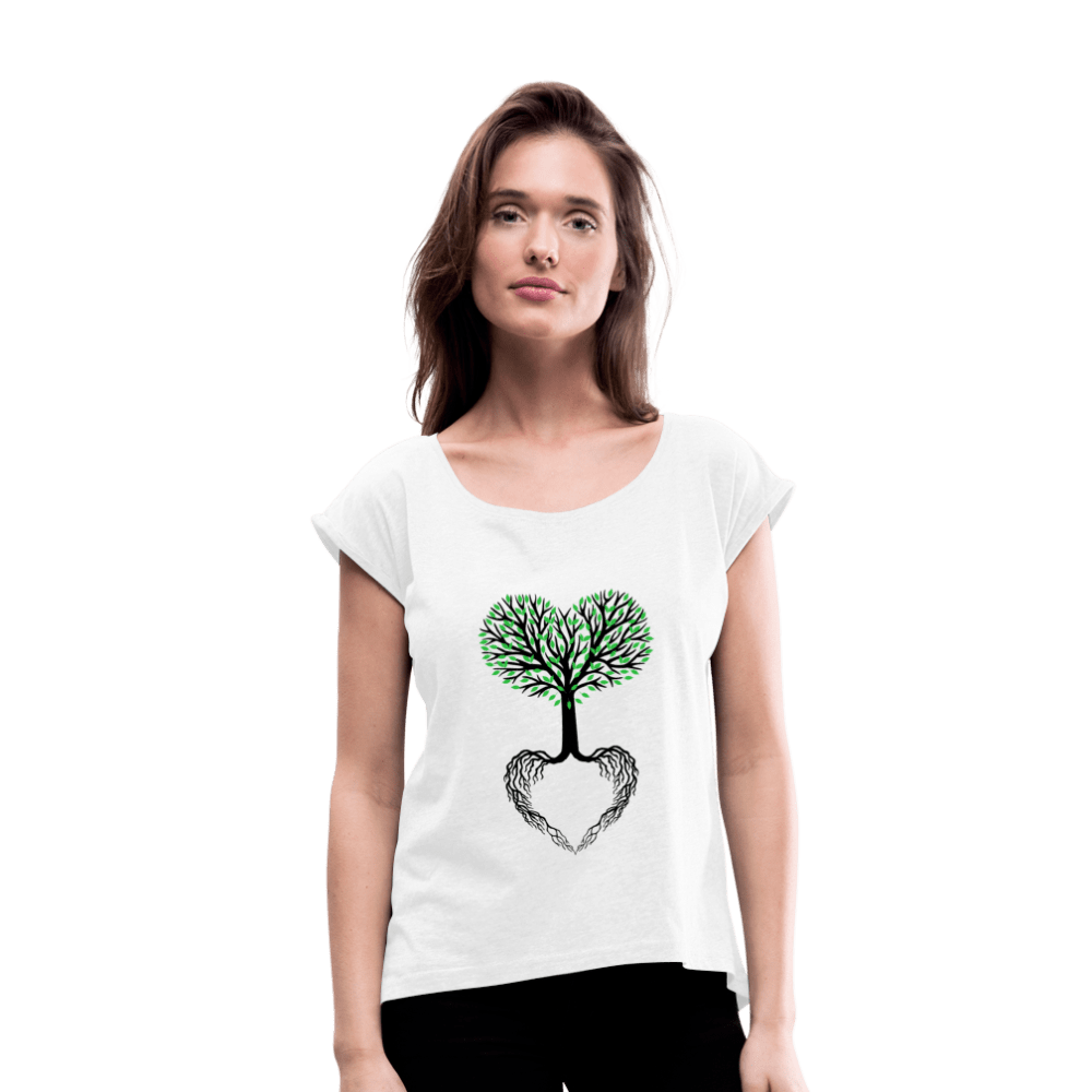 SPOD Women’s T-Shirt with rolled up sleeves | Spreadshirt 943 white / S T-shirt med rulleærmer